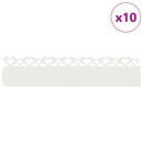 vidaXL Gyepszegélyek 10 pcs Fehér 103 x 0,05 x 22 cm Acél