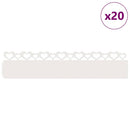vidaXL Gyepszegélyek 20 pcs Fehér 103 x 0,05 x 22 cm Acél