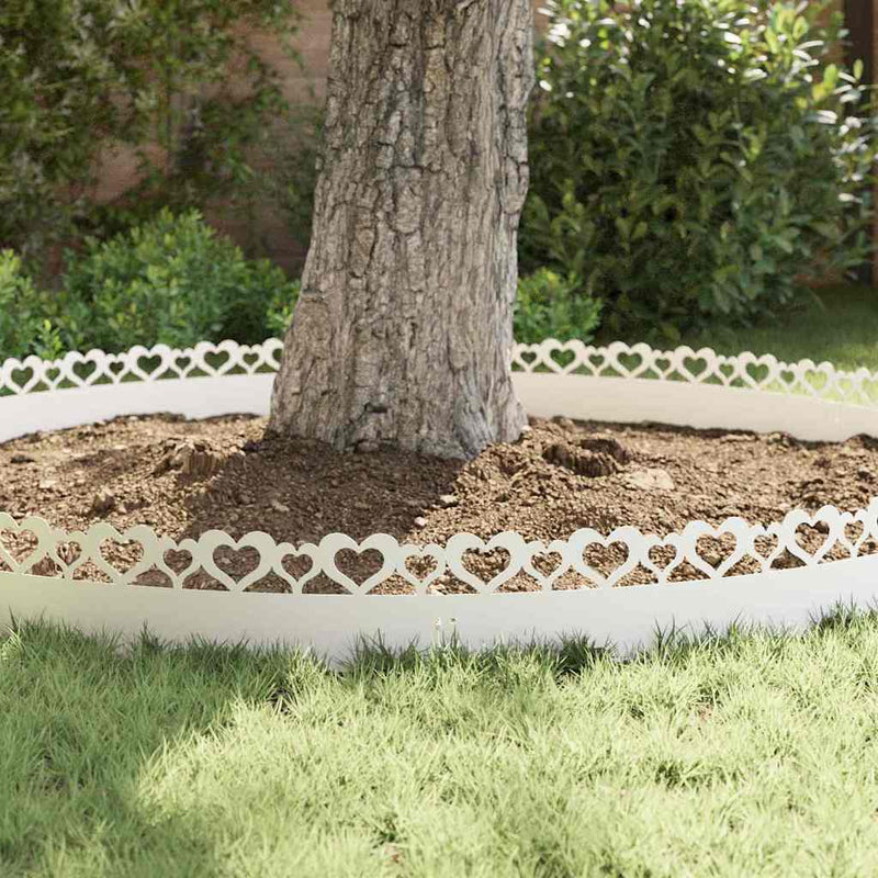 vidaXL Gyepszegélyek 30 pcs Fehér 103 x 0,05 x 22 cm Acél