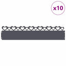 vidaXL Gyepszegélyek 10 pcs Antracit 103 x 0,05 x 22 cm Acél