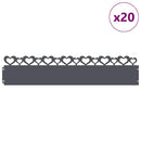 vidaXL Gyepszegélyek 20 pcs Antracit 103 x 0,05 x 22 cm Acél