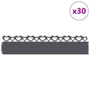 vidaXL Gyepszegélyek 30 pcs Antracit 103 x 0,05 x 22 cm Acél