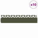 vidaXL Gyepszegélyek 10 pcs Olajzöld 103 x 0,05 x 22 cm Acél