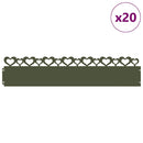 vidaXL Gyepszegélyek 20 pcs Olajzöld 103 x 0,05 x 22 cm Acél