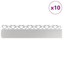 vidaXL Gyepszegélyek 10 pcs Ezüst 103 x 0,05 x 22 cm Rozsdamentes acél