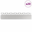 vidaXL Gyepszegélyek 20 pcs Ezüst 103 x 0,05 x 22 cm Rozsdamentes acél