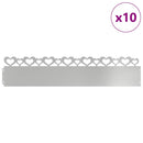 vidaXL Gyepszegélyek 10 pcs Ezüst 103 x 0,05 x 22 cm Horganyzott acél
