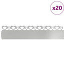 vidaXL Gyepszegélyek 20 pcs Ezüst 103 x 0,05 x 22 cm Horganyzott acél