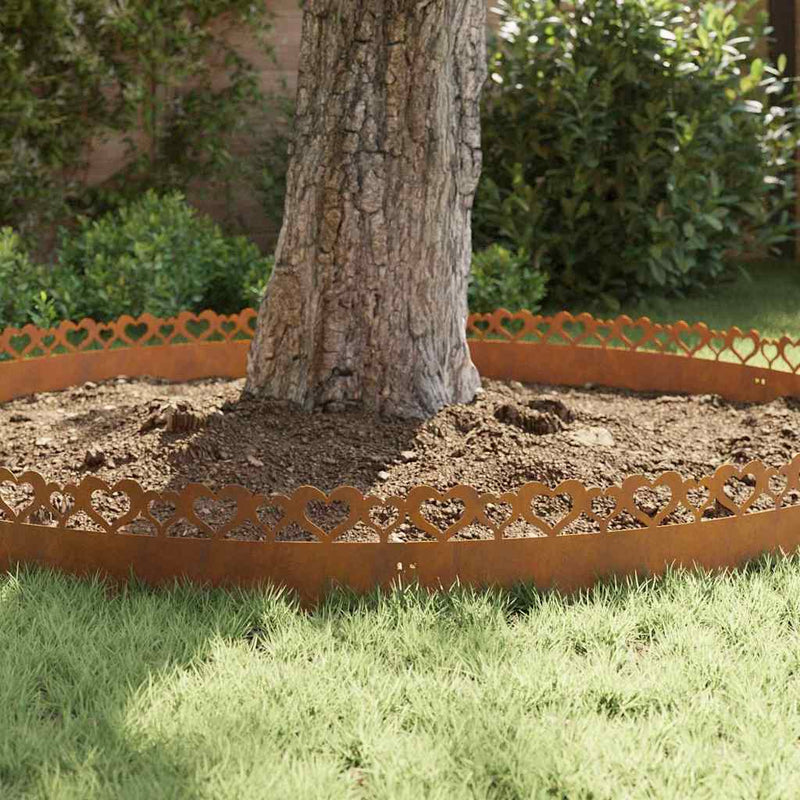 vidaXL Gyepszegélyek 10 pcs Rozsdás 103 x 0,05 x 22 cm