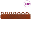 vidaXL Gyepszegélyek 30 pcs Rozsdás 103 x 0,05 x 22 cm