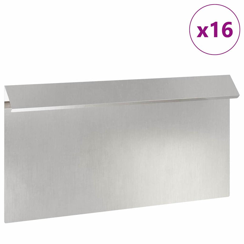 vidaXL Csiga kerítés 16 pcs Ezüst 50 x 3,5 x 25 cm Rozsdamentes acél