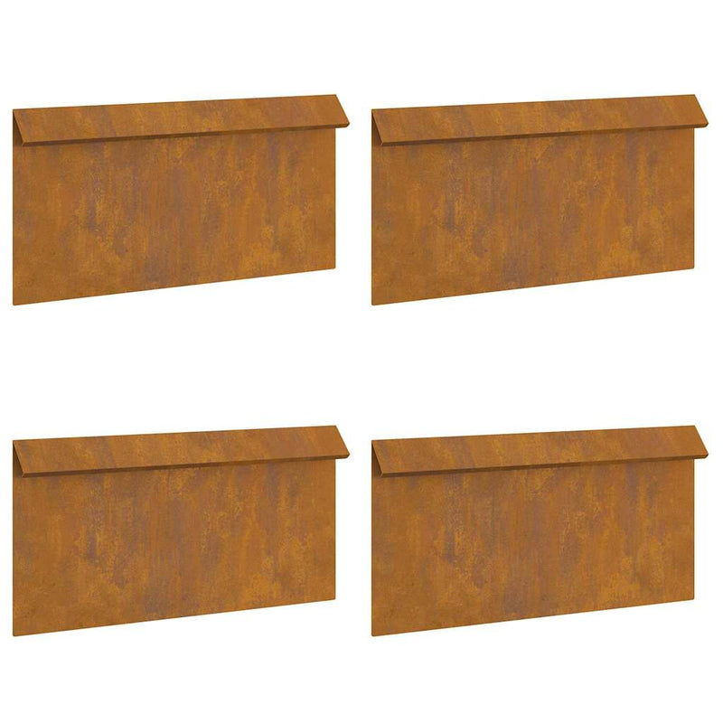 vidaXL Csiga kerítés 4 pcs Rozsdás 50 x 3,5 x 25 cm Időjárásálló acél