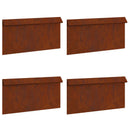 vidaXL Csiga kerítés 4 pcs Rozsdás 50 x 3,5 x 25 cm Időjárásálló acél
