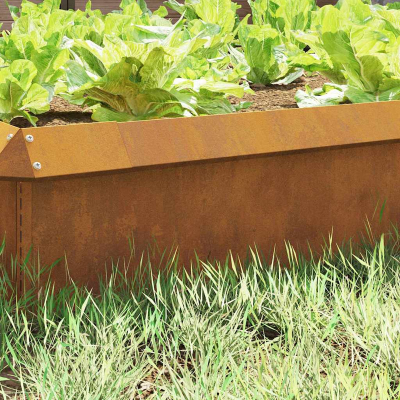 vidaXL Csiga kerítés 4 pcs Rozsdás 100 x 3,5 x 25 cm Időjárásálló acél