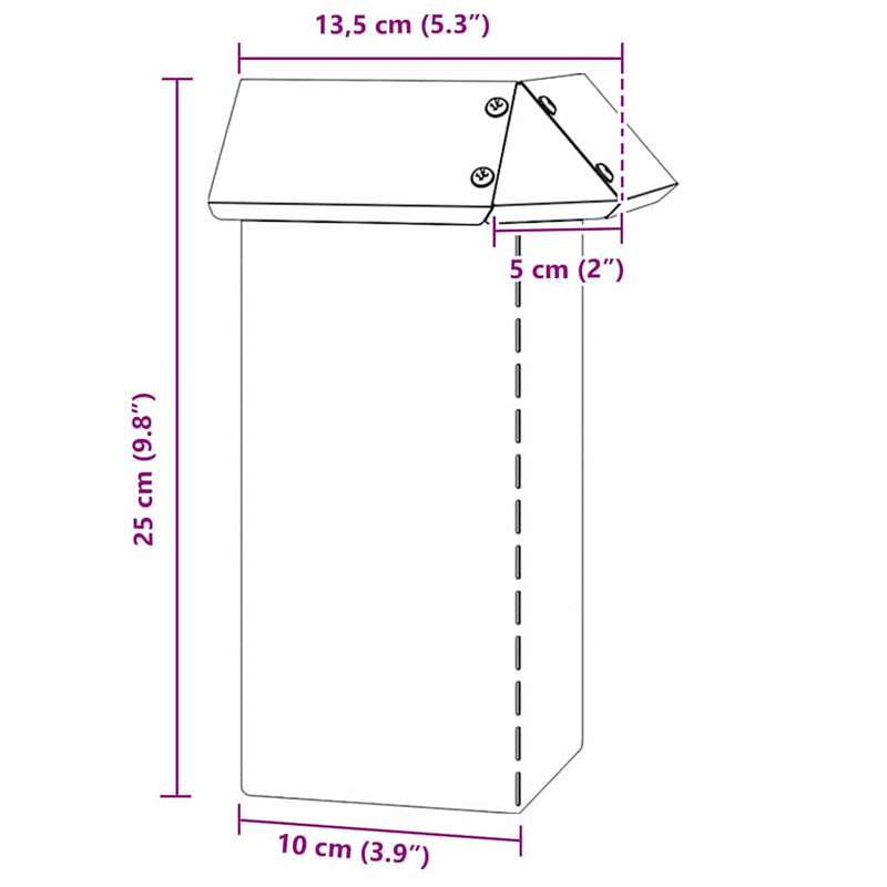 vidaXL Csiga kerítés Ezüst 13,5 x 13,5 x 25 cm Rozsdamentes acél
