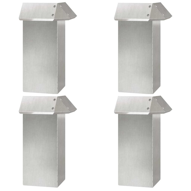 vidaXL Csiga kerítés 4 pcs Ezüst 13,5 x 13,5 x 25 cm Rozsdamentes acél