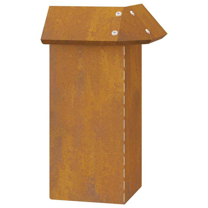 vidaXL Csiga kerítés Rozsdás 13,5 x 13,5 x 25 cm Időjárásálló acél