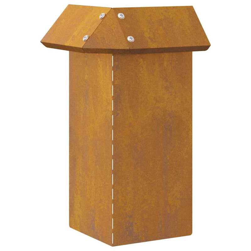 vidaXL Csiga kerítés Rozsdás 13,5 x 13,5 x 25 cm Időjárásálló acél