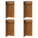 vidaXL Csiga kerítés 4 pcs Rozsdás 10 x 10 x 25 cm Időjárásálló acél