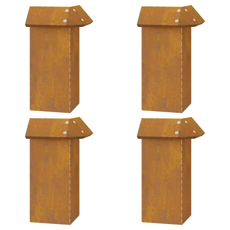 vidaXL Csiga kerítések 12 pcs Rozsdás Időjárásálló acél