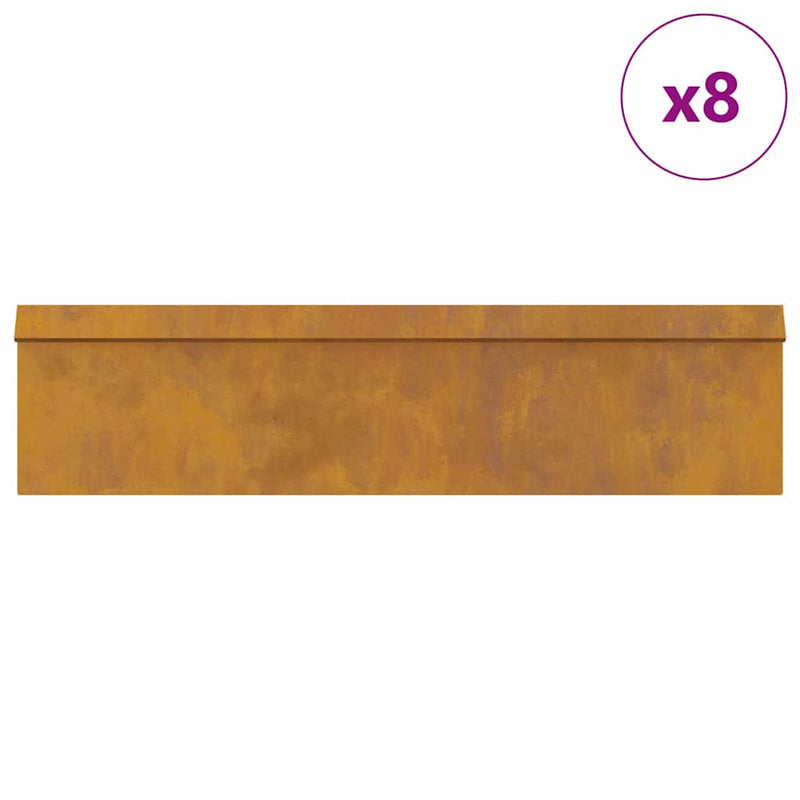 vidaXL Csiga kerítések 12 pcs Rozsdás Időjárásálló acél