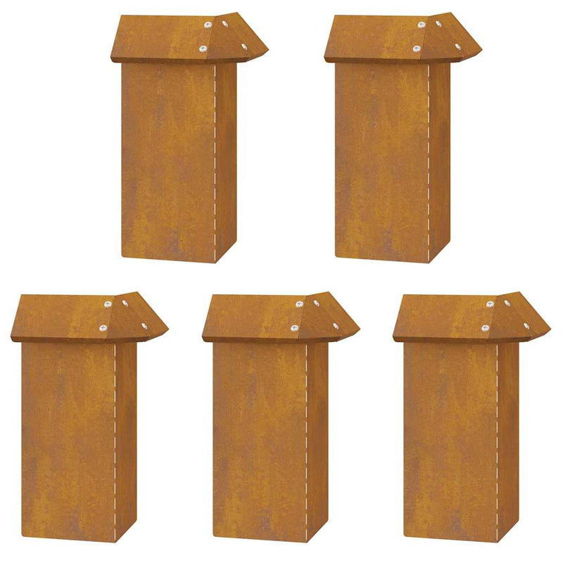 vidaXL Csiga kerítések 16 pcs Rozsdás Időjárásálló acél