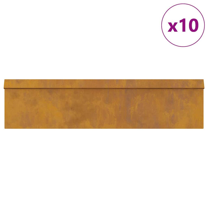 vidaXL Csiga kerítések 16 pcs Rozsdás Időjárásálló acél