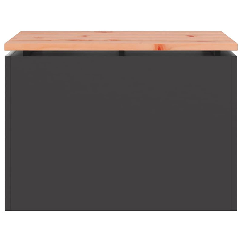 vidaXL Kerti pad Fekete 60 x 40 x 43 cm Tömör duglászfa és acél