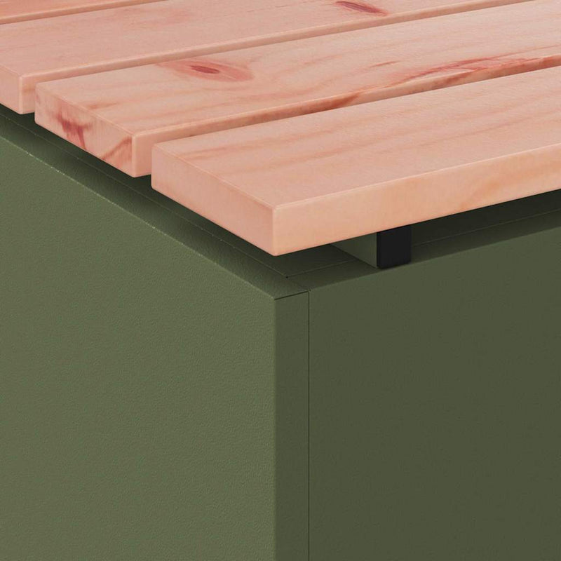 vidaXL Kerti pad Oliva zöld 60 x 40 x 43 cm Acél