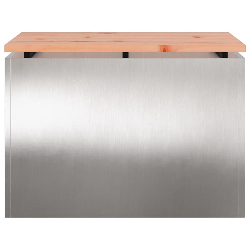 vidaXL Kerti pad Ezüst 60 x 40 x 43 cm Rozsdamentes acél