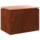vidaXL Kerti pad Rozsdás 60 x 40 x 43 cm időjárásálló acél