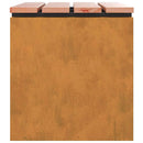 vidaXL Kerti pad Rozsdás 60 x 40 x 43 cm időjárásálló acél