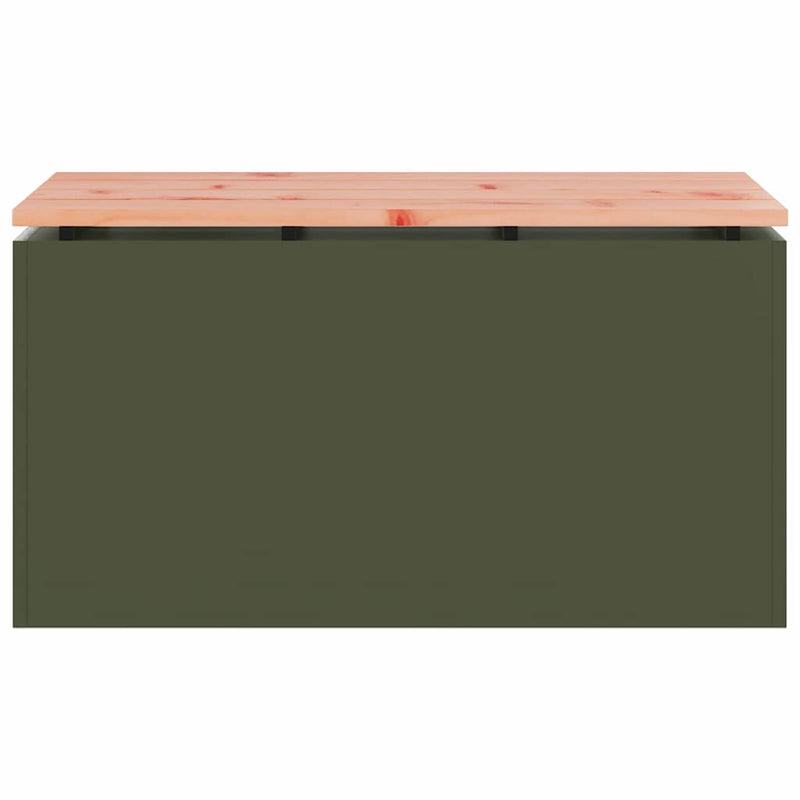 vidaXL Kerti pad Oliva zöld 80 x 40 x 43 cm Acél