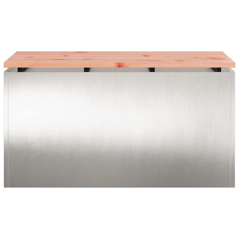 vidaXL Kerti pad Ezüst 80 x 40 x 43 cm Rozsdamentes acél