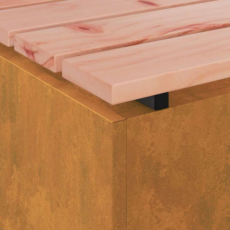 vidaXL Kerti pad Rozsdás 80 x 40 x 43 cm időjárásálló acél