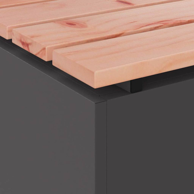 vidaXL Kerti pad Fekete 100 x 40 x 43 cm Acél