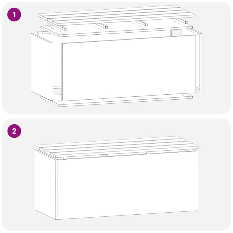 vidaXL Kerti pad Fehér 100 x 40 x 43 cm Acél