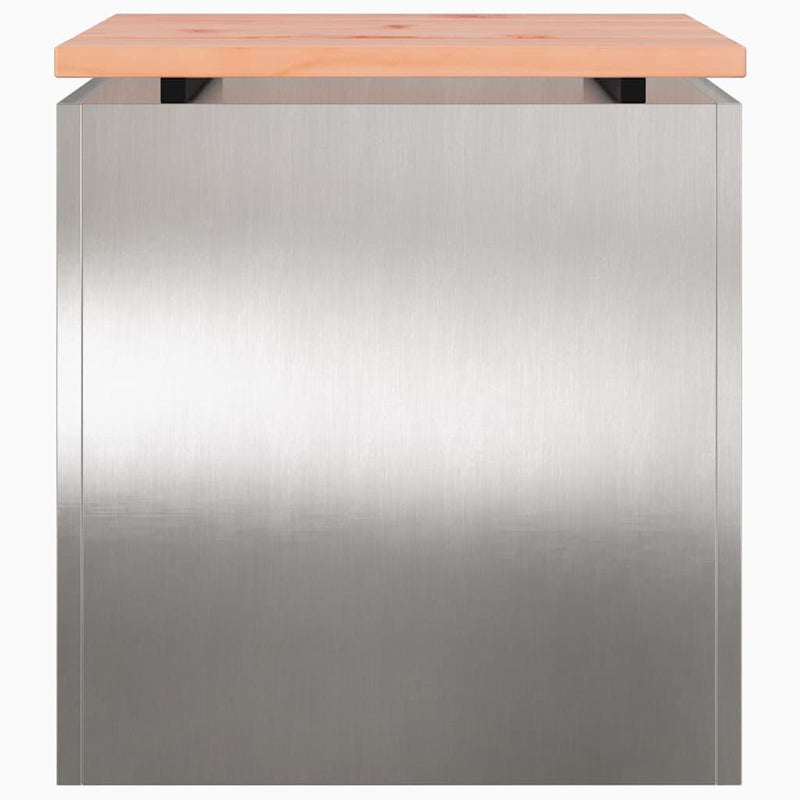 vidaXL Kerti pad Ezüst 40 x 40 x 43 cm Rozsdamentes acél