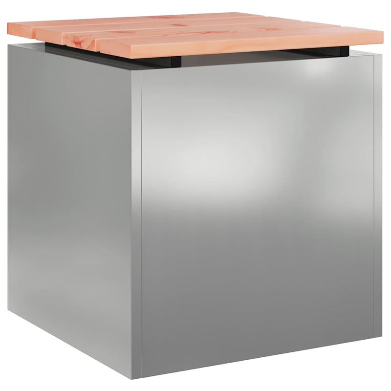 vidaXL Kerti pad Ezüst 40 x 40 x 43 cm Horganyzott acél