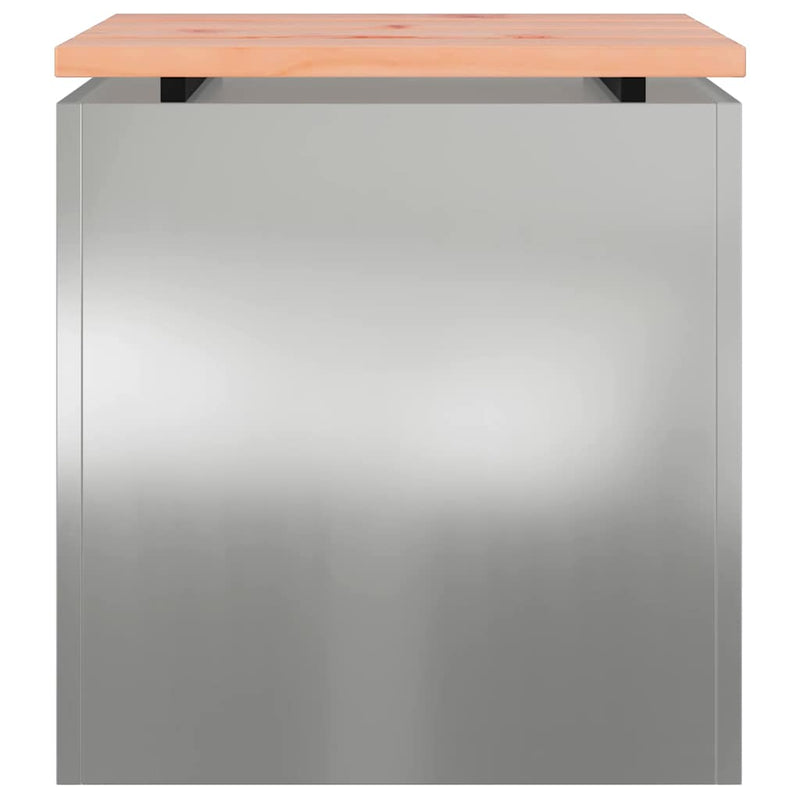 vidaXL Kerti pad Ezüst 40 x 40 x 43 cm Horganyzott acél