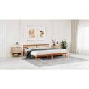 vidaXL Ágykeret Faggyú barna 203.5 x 205.5 x 69.5 cm Tömör fenyőfa