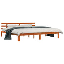 vidaXL Ágykeret Faggyú barna 203.5 x 205.5 x 69.5 cm Tömör fenyőfa