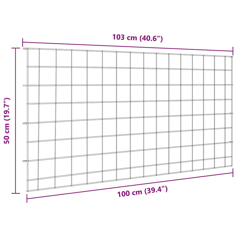 vidaXL Tó Kerítés Készlet 5 pcs Zöld 100 x 50 cm Acél