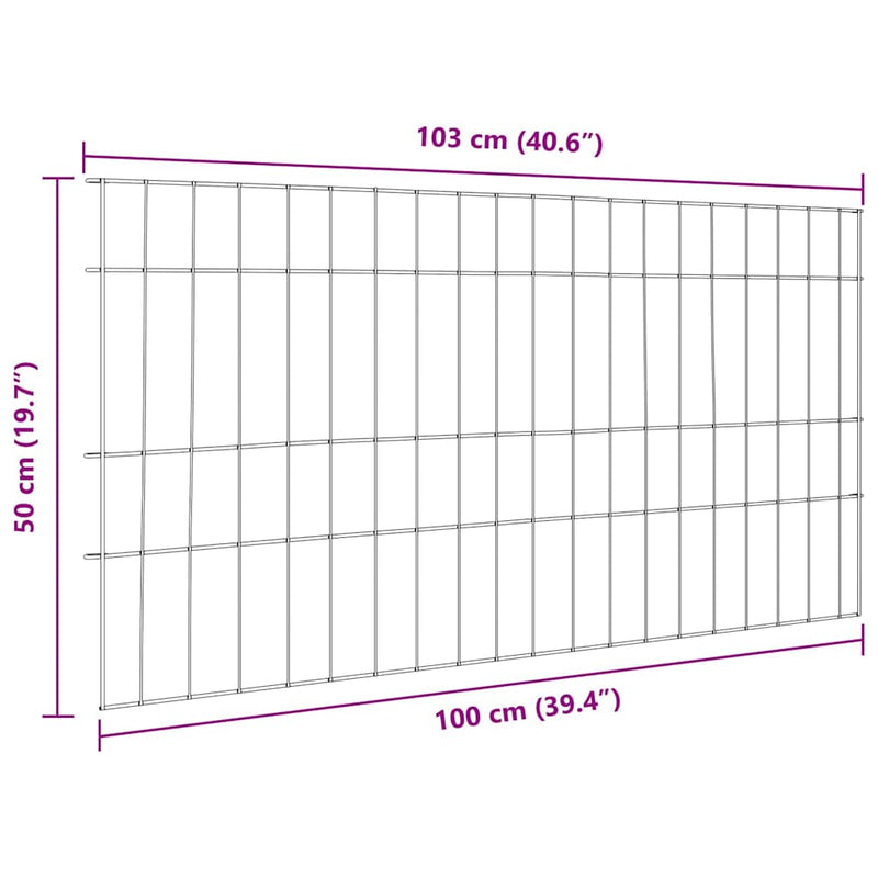 vidaXL Tó Kerítés Készlet 5 pcs Zöld 100 x 50 cm Acél