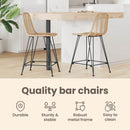 vidaXL Bárszék 2 pcs 44,5 x 54,5 x 97,5 cm Rattan és Vas