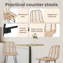 vidaXL Bárszék 2 pcs 44,5 x 54,5 x 97,5 cm Rattan és Vas