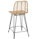 vidaXL Bárszék 2 pcs 44,5 x 54,5 x 97,5 cm Rattan és Vas