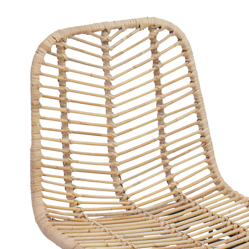 vidaXL Bárszék 2 pcs Természetes 44,5 x 53 x 111 cm Rattan és Vas