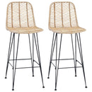 vidaXL Bárszék 2 pcs 44 x 52 x 111 cm Rattan és Vas