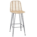 vidaXL Bárszék 2 pcs 44 x 52 x 111 cm Rattan és Vas